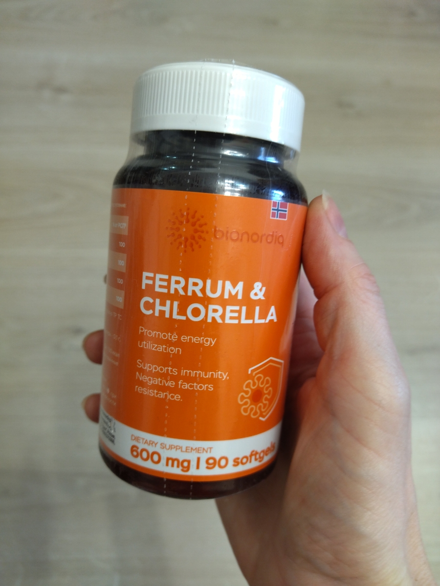 Фото покупателя №259 из 293: Железо Ferrum Chlorella bionordiq 600 мг 90 капсул, при анемии, для гемоглобина, хлорелла, железо витамины, для женщин, витаминный комплекс, БАД, для иммунитета, для здоровья, для женщин и мужчин, отзыв на 5 из 5, Ozon, 27 июня 2024
