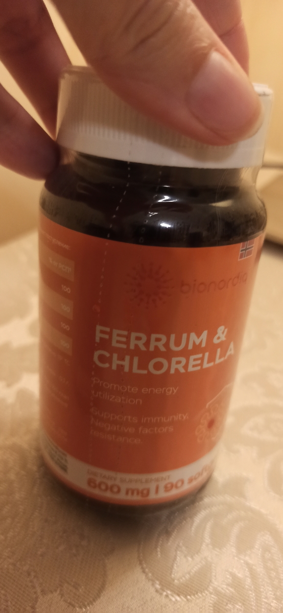Фото покупателя №222 из 293: Железо Ferrum Chlorella bionordiq 600 мг 90 капсул, при анемии, для гемоглобина, хлорелла, железо витамины, для женщин, витаминный комплекс, БАД, для иммунитета, для здоровья, для женщин и мужчин, отзыв на 5 из 5, Ozon, 30 июня 2024