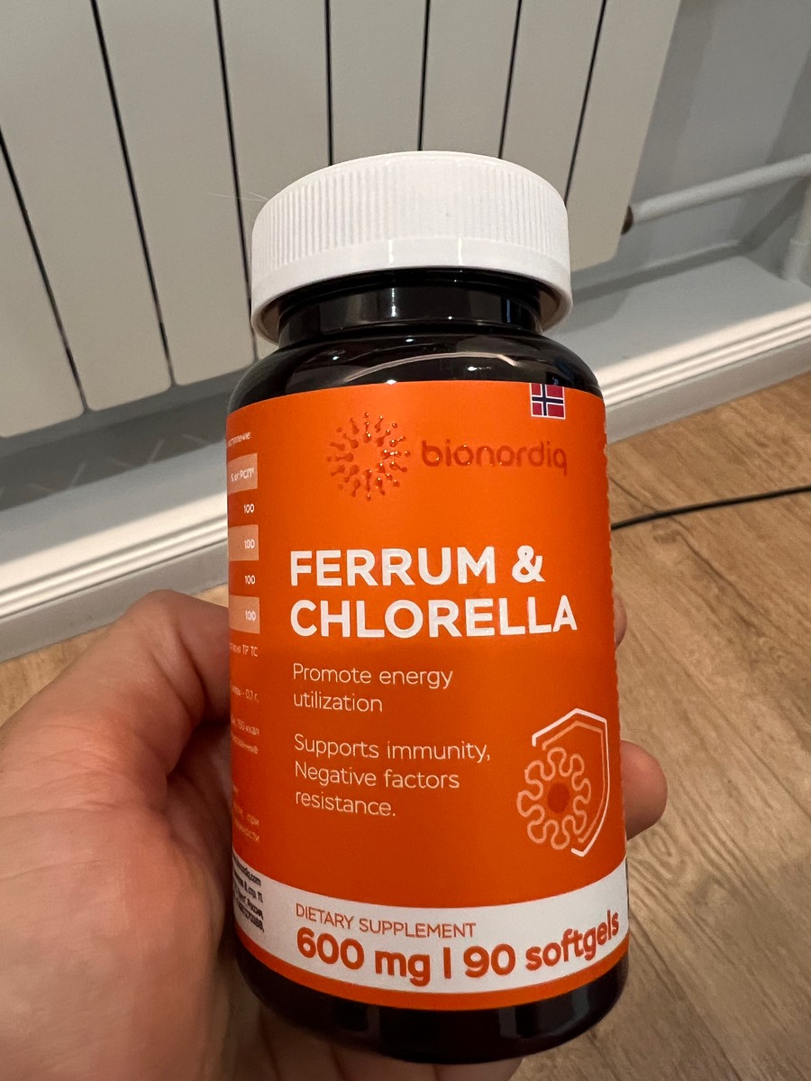 Фото покупателя №174 из 293: Железо Ferrum Chlorella bionordiq 600 мг 90 капсул, при анемии, для гемоглобина, хлорелла, железо витамины, для женщин, витаминный комплекс, БАД, для иммунитета, для здоровья, для женщин и мужчин, отзыв на 5 из 5, Ozon, 3 июля 2024