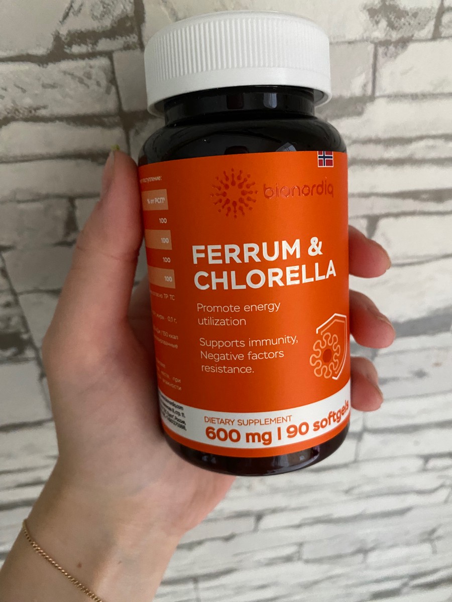 Фото покупателя №169 из 293: Железо Ferrum Chlorella bionordiq 600 мг 90 капсул, при анемии, для гемоглобина, хлорелла, железо витамины, для женщин, витаминный комплекс, БАД, для иммунитета, для здоровья, для женщин и мужчин, отзыв на 5 из 5, Ozon, 4 июля 2024