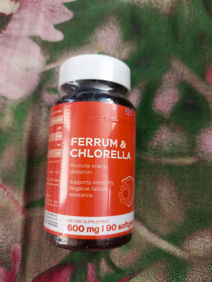 Фото покупателя №134 из 293: Железо Ferrum Chlorella bionordiq 600 мг 90 капсул, при анемии, для гемоглобина, хлорелла, железо витамины, для женщин, витаминный комплекс, БАД, для иммунитета, для здоровья, для женщин и мужчин, отзыв на 5 из 5, Ozon, 5 июля 2024