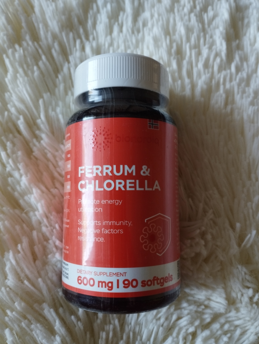 Фото покупателя №117 из 293: Железо Ferrum Chlorella bionordiq 600 мг 90 капсул, при анемии, для гемоглобина, хлорелла, железо витамины, для женщин, витаминный комплекс, БАД, для иммунитета, для здоровья, для женщин и мужчин, отзыв на 5 из 5, Ozon, 6 июля 2024