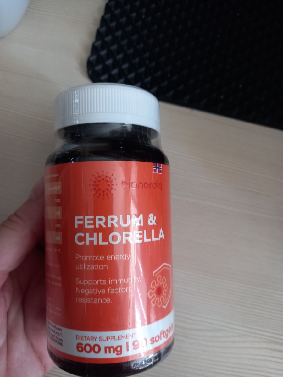 Фото покупателя №114 из 293: Железо Ferrum Chlorella bionordiq 600 мг 90 капсул, при анемии, для гемоглобина, хлорелла, железо витамины, для женщин, витаминный комплекс, БАД, для иммунитета, для здоровья, для женщин и мужчин, отзыв на 5 из 5, Ozon, 7 июля 2024