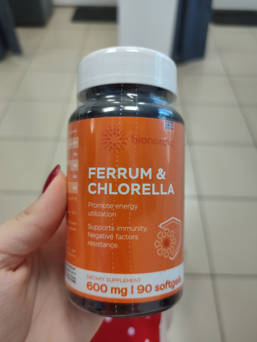 Фото покупателя №104 из 293: Железо Ferrum Chlorella bionordiq 600 мг 90 капсул, при анемии, для гемоглобина, хлорелла, железо витамины, для женщин, витаминный комплекс, БАД, для иммунитета, для здоровья, для женщин и мужчин, отзыв на 5 из 5, Ozon, 8 июля 2024