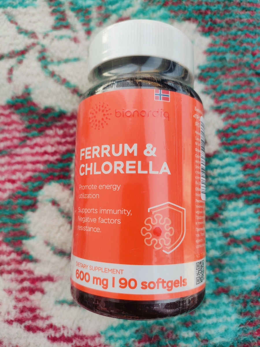 Фото покупателя №87 из 293: Железо Ferrum Chlorella bionordiq 600 мг 90 капсул, при анемии, для гемоглобина, хлорелла, железо витамины, для женщин, витаминный комплекс, БАД, для иммунитета, для здоровья, для женщин и мужчин, отзыв на 5 из 5, Ozon, 9 июля 2024