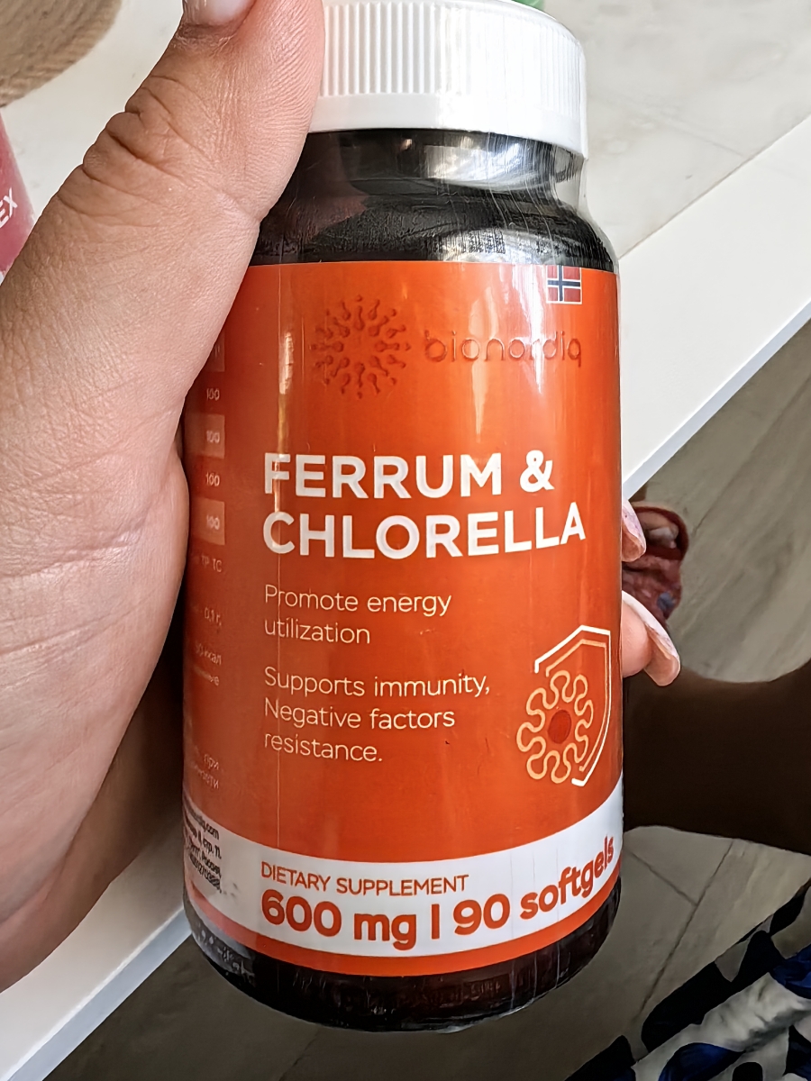 Фото покупателя №68 из 293: Железо Ferrum Chlorella bionordiq 600 мг 90 капсул, при анемии, для гемоглобина, хлорелла, железо витамины, для женщин, витаминный комплекс, БАД, для иммунитета, для здоровья, для женщин и мужчин, отзыв на 5 из 5, Ozon, 11 июля 2024