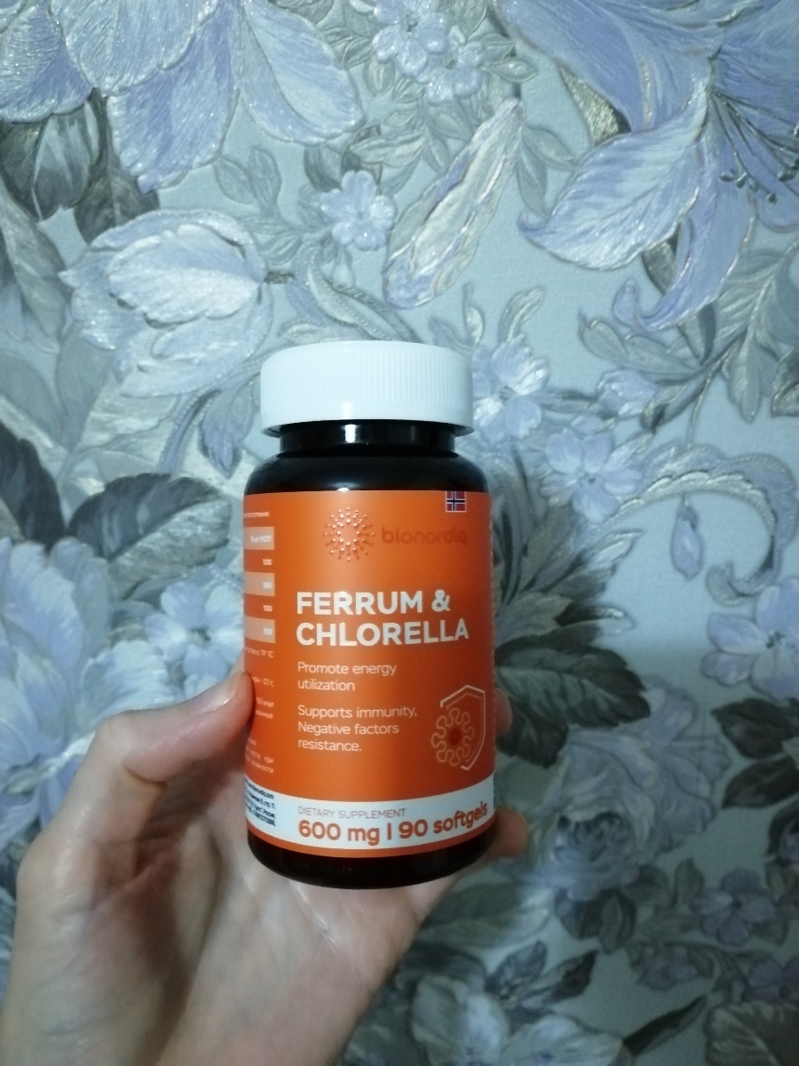Фото покупателя №57 из 293: Железо Ferrum Chlorella bionordiq 600 мг 90 капсул, при анемии, для гемоглобина, хлорелла, железо витамины, для женщин, витаминный комплекс, БАД, для иммунитета, для здоровья, для женщин и мужчин, отзыв на 5 из 5, Ozon, 12 июля 2024