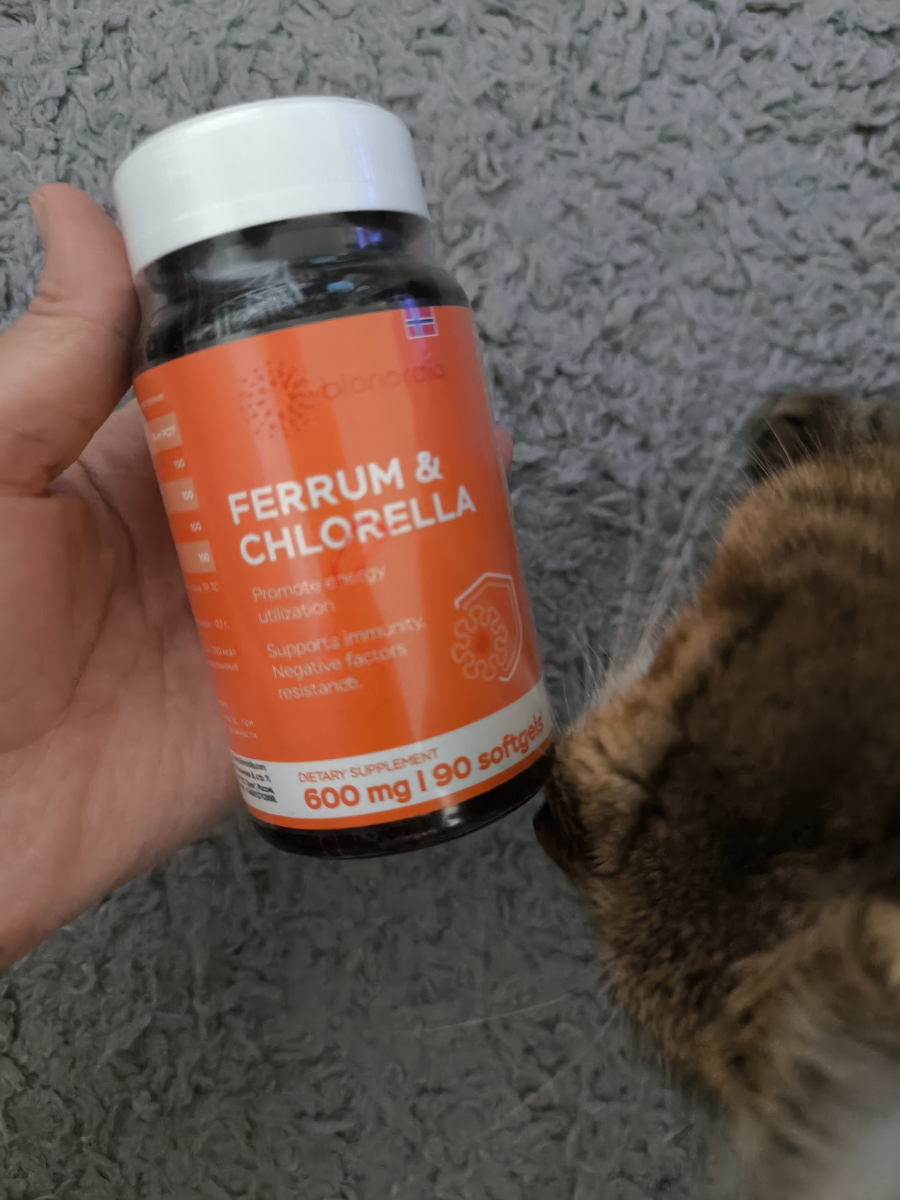 Фото покупателя №55 из 293: Железо Ferrum Chlorella bionordiq 600 мг 90 капсул, при анемии, для гемоглобина, хлорелла, железо витамины, для женщин, витаминный комплекс, БАД, для иммунитета, для здоровья, для женщин и мужчин, отзыв на 5 из 5, Ozon, 12 июля 2024