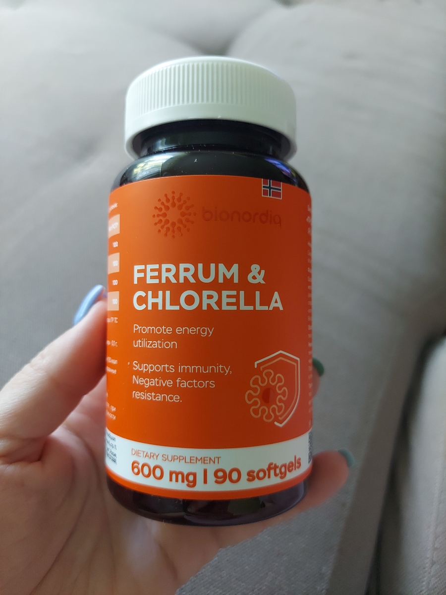 Фото покупателя №16 из 293: Железо Ferrum Chlorella bionordiq 600 мг 90 капсул, при анемии, для гемоглобина, хлорелла, железо витамины, для женщин, витаминный комплекс, БАД, для иммунитета, для здоровья, для женщин и мужчин, отзыв на 5 из 5, Ozon, 26 июля 2024