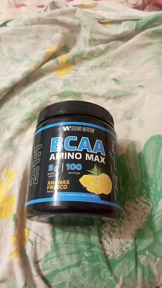 Кадр из видео покупателя №6 из 6: BCAA аминокислоты Ананас Soul Way 500 г, спортивное питание бцаа для набора мышечной массы, для восстановления после тренировки, аминокислоты для мышц, для выносливости, для тренировок, для мужчин, отзыв на 5 из 5, Ozon, 24 февраля 2024