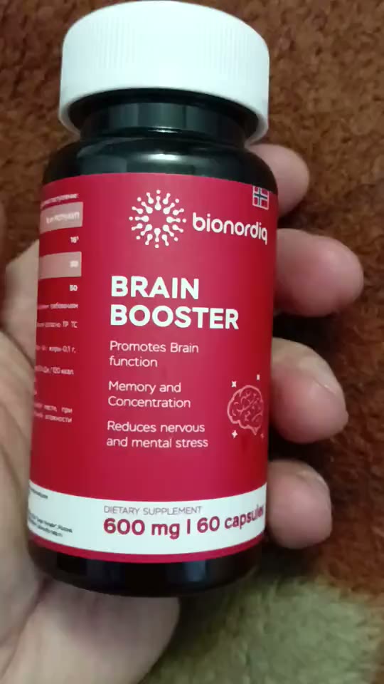 Кадр из видео покупателя №4 из 6: Витаминный комплекс для мозга и памяти Brain Booster bionordiq 600 мг 60 капсул, ноотроп, для концентрации, витамины для мозга, для учёбы и работы, БАД, для иммунитета, для здоровья, для профилактики, отзыв на 5 из 5, Ozon, 21 января 2025
