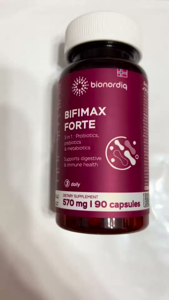 Кадр из видео покупателя №2 из 6: Пробиотик Bifimax Forte / 570 mg / 90 капсул, отзыв на 5 из 5, Ozon, 18 января 2025
